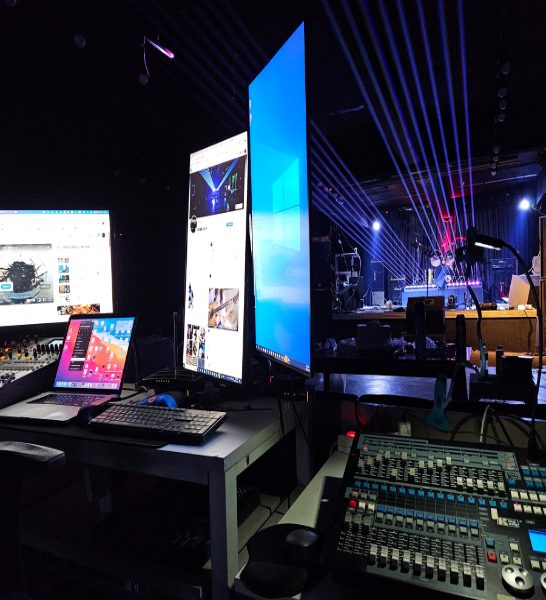 Sound and lighting control booth at Namuai Live Hall